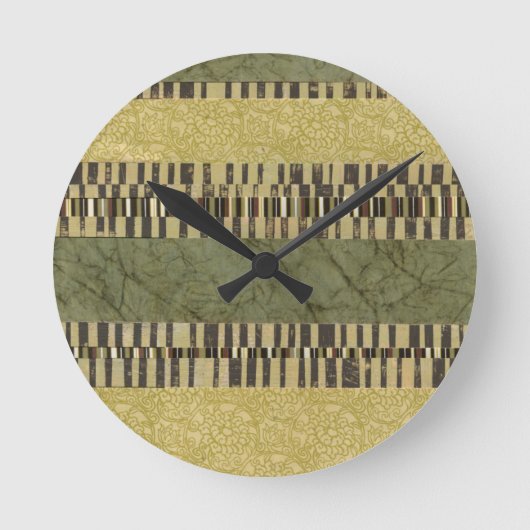 Gemusterte Panel-Malerei Runde Wanduhr (Vorderseite)