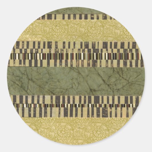 Gemusterte Panel-Malerei Runder Aufkleber (Vorderseite)