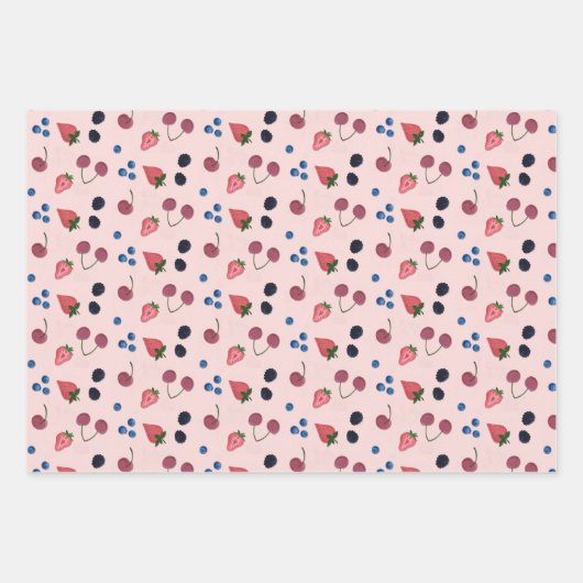 gemusterte Papierblätter aus mehrfach beertem Papi Geschenkpapier Set (Vorderseite 2)