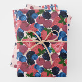 gemusterte Papierblätter aus mehrfach beertem Papi Geschenkpapier Set (Beispiel)