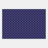 Gemusterte Papierfolien für Navy Blue Pink Geschenkpapier Set (Vorderseite)