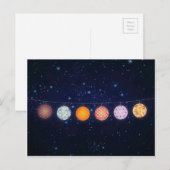 Gemusterte Papierlaternen und Starry Sky Postkarte (Vorne/Hinten)