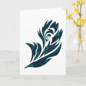 Gemusterte Pfau-Feder Notecard Karte (Gelbe Blume)