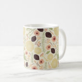 Gemusterte Pfirsichcreme-Blume Kaffeetasse (VorderseiteRechts)