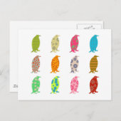 Gemusterte Pinguine Postkarte (Vorne/Hinten)