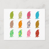 Gemusterte Pinguine Postkarte (Vorderseite)