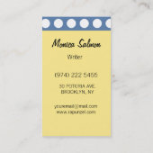 Gemusterte Punkt Geschäfts-Karte Visitenkarte (Rückseite)