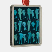 Gemusterte Pyjama-Party Silbernes Ornament (Rechts)