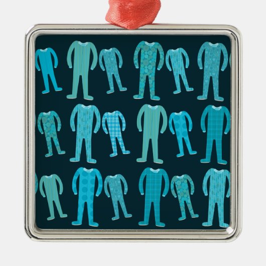 Gemusterte Pyjama-Party Silbernes Ornament (Vorne)