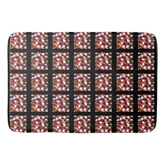 Gemusterte Quadrat-Kunstwerke mit schwarzer Grenze Badematte (Vorderseite)