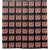 Gemusterte Quadrat-Kunstwerke mit schwarzer Grenze Duschvorhang (Vorderseite)