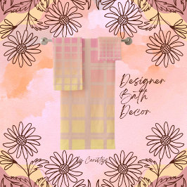 Gemusterte Quadrate Badhandtuch Set