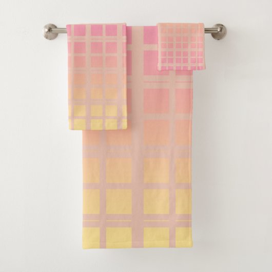 Gemusterte Quadrate Badhandtuch Set (Insitu)