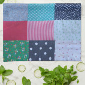 gemusterte Quadrate Vintages Flickwerk Geschirrtuch (Gefaltet)