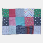 gemusterte Quadrate Vintages Flickwerk Geschirrtuch (Horizontal)