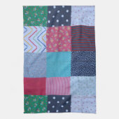 gemusterte Quadrate Vintages Flickwerk Geschirrtuch (Vertikal)