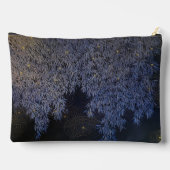 Gemusterte Ripples Blue Hue Leafs Zubehörtasche (Rückseite)