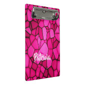 Gemusterte rosa Steinformen Mini Klemmbrett (Schrägansicht)