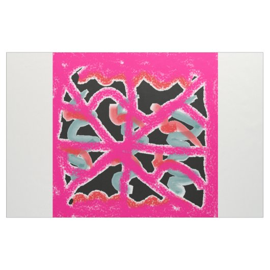 Gemusterte, rosa und schwarze Stoffwolle Stoff (Yard (91,4 cm))