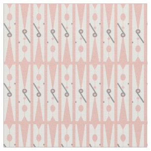 Gemusterte rosa und weiße Clothespin Stoff