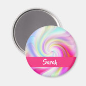 Gemusterte Rosa-Weiß-Wirbelsäule Magnet (Vorderseite/Rückseite)