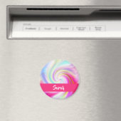 Gemusterte Rosa-Weiß-Wirbelsäule Magnet (In Situ (Geschirrspüler))