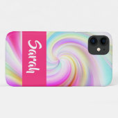 gemusterte Rosa-Weiße Case-Mate iPhone Hülle (Rückseite (Horizontal))