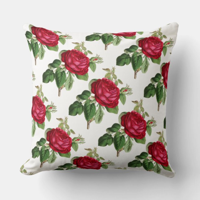 Gemusterte Rose Reversible Pilze Kissen (Vorderseite)