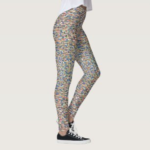 Gemusterte rote, grüne, blaue Designer Leggings