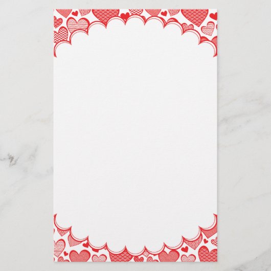 Gemusterte rote Rahmen Briefpapier (Vorderseite)