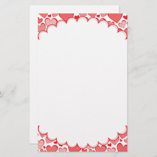 Gemusterte rote Rahmen Briefpapier (Vorne/Hinten)