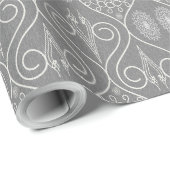 Gemusterte Samen aus graufaserigen Spinnstoffen Geschenkpapier (Rolleneckpunkt)