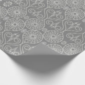 Gemusterte Samen aus graufaserigen Spinnstoffen Geschenkpapier (Ecke)