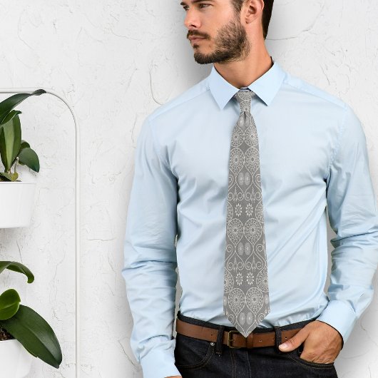 Gemusterte Samen aus graufaserigen Spinnstoffen Krawatte