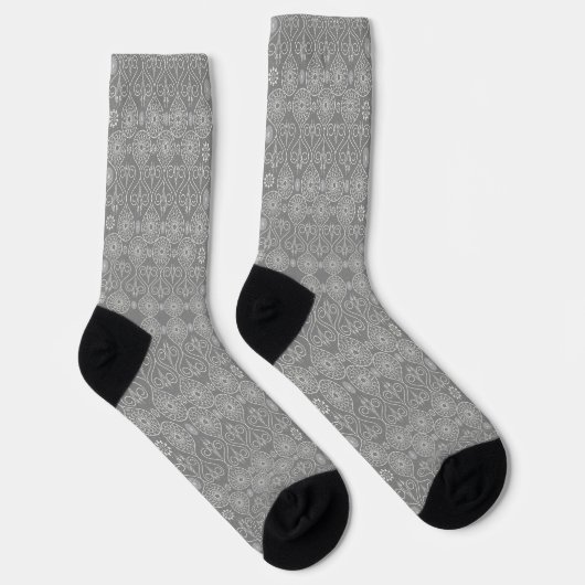 Gemusterte Samen aus graufaserigen Spinnstoffen Socken (Rechts)