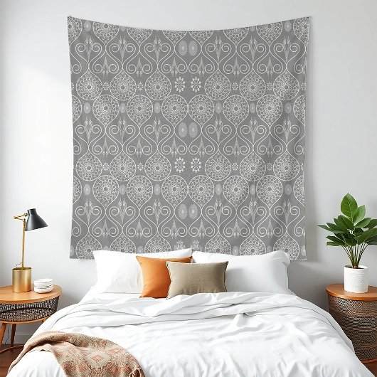 Gemusterte Samen aus graufaserigen Spinnstoffen Wandteppich