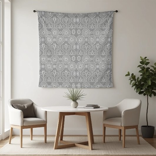 Gemusterte Samen aus graufaserigen Spinnstoffen Wandteppich