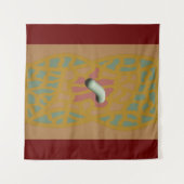 Gemusterte, sandfarbene Kunst Wandteppich (Vorderseite (Horizontal))