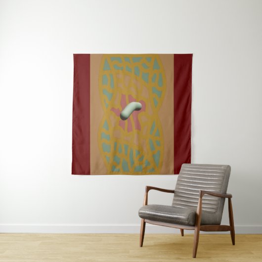Gemusterte, sandfarbene Kunst Wandteppich (Beispiel)
