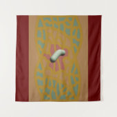 Gemusterte, sandfarbene Kunst Wandteppich (Vorderseite)