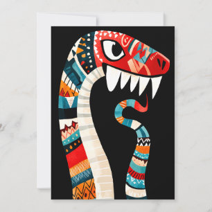 Gemusterte Schlange mit fett gefärbten Farben und  Einladung