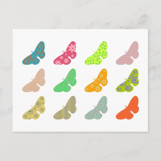 Gemusterte Schmetterlinge Postkarte (Vorderseite)