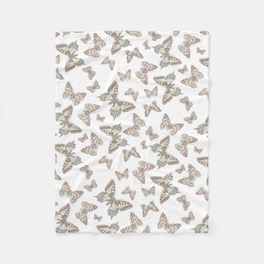 Gemusterte Schmetterlingsdecke Fleecedecke (Vorderseite)