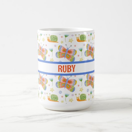 Gemusterte Schnecke und Schmetterling für personal Kaffeetasse (Mittel)