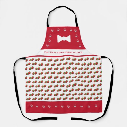Gemusterte Schürze von Erdbeeren nach Maß (Vorderseite)