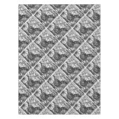 Gemusterte Schwarz-Weiß-Blüte Zeichnend Tischdecke (Vorderseite)