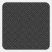 Gemusterte schwarze Diamantplatte Quadratischer Aufkleber (Vorderseite)