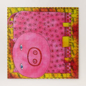 Gemusterte Schweinewasserfarbe Puzzle (Vertikal)