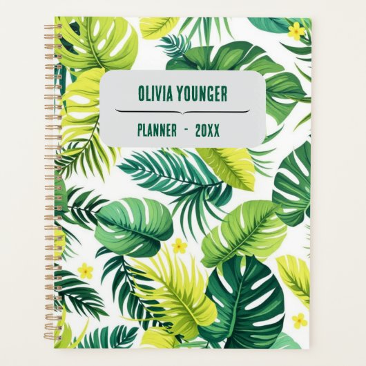 Gemusterte Seiten - Custom Monstera & Banana Leaf  Planer (Vorderseite)