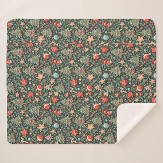 Gemusterte Sherpa-Decke Sherpadecke (Vorderseite (Horizontal))